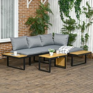 3 Piece Patio Furniture Set with Cushions