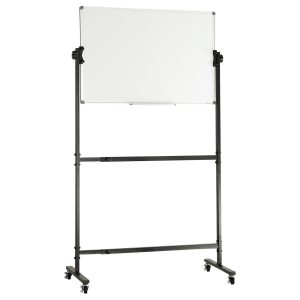 Rolling Magnetic Whiteboard, Double-sided Mobile Whiteboard 36x24 Inches, Adjustable Height Dry Erase Board With Wheels, 1 Magnetic Erase & 3 Dry Erase Markers & Movable Tray Office, School