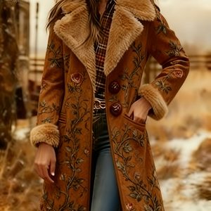 Women's New Long Sleeved Large Woolen Overcoat