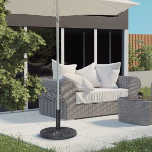 21 lbs. Market Umbrella Base Holder 18" Heavy Duty Round Parasol Stand with Design for Patio