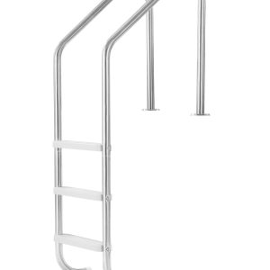 3-Step Stainless Steel Pool Ladder Of 2 Handrails Loads 265 Lb For 48-54 In Pool