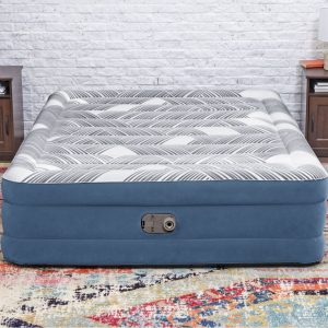 Flocking Double Inflatable Mattress Outdoor Bed For Home