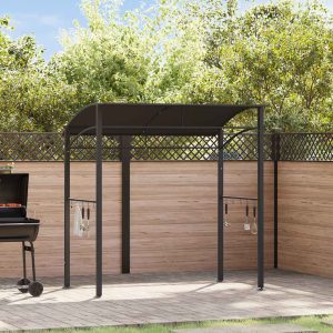 BBQ gazebo 215x150x220 cm anthracite steel