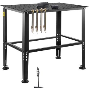 Welding Table 36" X 24", 800LBS Capacity Welding Workbench Table, Heavy-Duty Work Bench With 0.63" Fixture Holes And Non-slip Foot Pads For Welding Assembly Repair Works