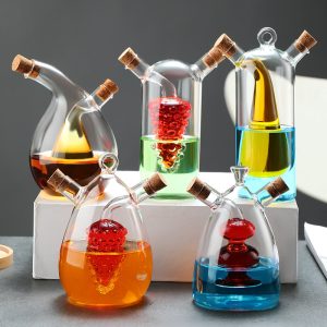 Heat-resistant Glass Soy Sauce And Vinegar Bottle, Dual-use Sealed Oil Bottle