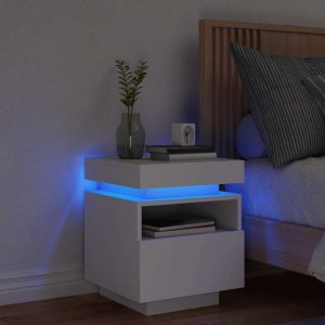 bedside table with LED lights 40x39x48.5 cm   bedside tables