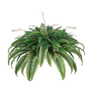 Artificial Ferns, Natural Spread Diameter 37-41 Inch, Large Hanging Fake Boston Ferns, Sunlight Resistant Fake Plant Wall Decor With 80 Branches And Flowerpot, Faux Fern For Home Office Outdoor
