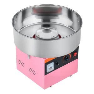 Commercial Cotton Candy Machine Electric Sugar Floss Maker Stainless Steel Pink
