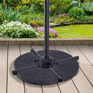 Large 4 Piece Round Fillable Weighted Offset Market Patio Umbrella Base