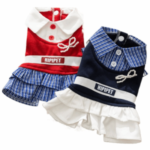 Formal Pet Dress With School Style Ruffles For Dogs And Cats