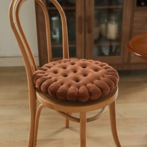 Tatami Biscuit Thickened Solid Color Plush Japanese Round Cushion