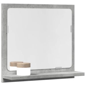 bathroom mirror with shelf, concrete grey, 40x11x37 cm, wood composite