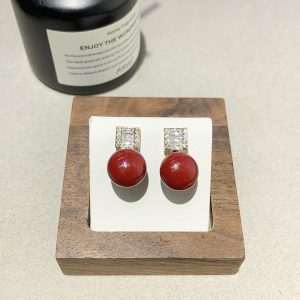 French Retro Pearl Zircon Earrings