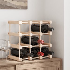 Wine Rack for 12 Bottles, 36x Solid Pine Wood
