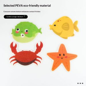 Bathtub Bathroom Cartoon Letters Dog Paw Flowers Colorful Waterproof Anti-slip Stickers