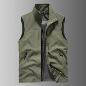 Men's Casual Stand Collar Printed Vest