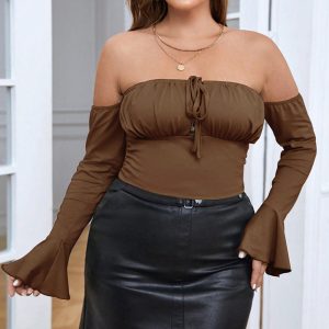 Women's Retro Sexy Halter One Shoulder Long Sleeve Top