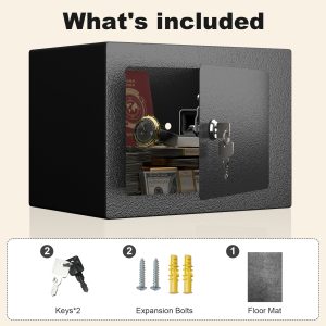 Secure Safe With Key And Password Money Home Safe, 0.23 Cubic Feet Small Safe, Mini Storage Cabinet, Suitable For Home Use, Can Store Money, Documents, And Valuable Items