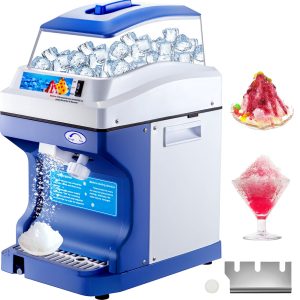 110V Commercial Ice Shaver Crusher 441LBS/H With 11LBS Hopper, 300W Tabletop Electric Snow Cone Maker 320 RPM Rotate Speed Perfect For Parties Events Snack Bar