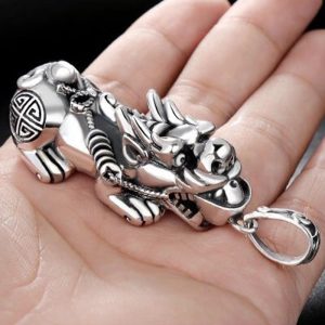 925 Sterling Silver Men's Pixiu Pendant Retro Style