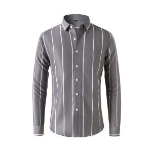New Slim-fit Striped Shirt Men's Long Sleeve Shirt