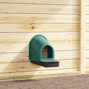 Chicken Nesting Boxes, 4 pcs., Wall-Mounted, Dark Green, Plastic