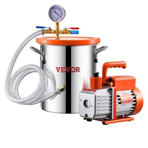 1.5 Gallon Vacuum Chamber 3.5CFM Single Stage Pump Degassing Chamber Kit