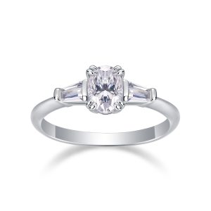 Yearning - A Wedding Ring Set With Top-quality Moissanite S925 Silver And Platinum-plated Diamond Can Be Tested With A Diamond Pen