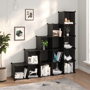 shelving system with 15 cubes PP   shelving system