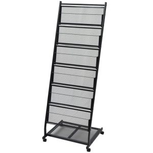 Magazine Rack 47.5×43×133 cm Black A4