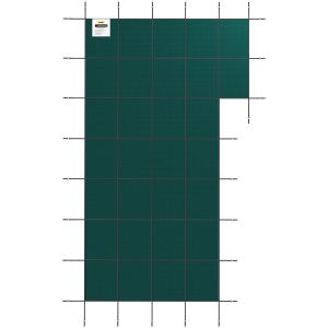 Inground Pool Safety Cover, 20 ft x 38 Ft Rectangular Winter Pool Cover With Right Step, Triple Stitched, High Strength Mesh PP Material, Good Rain Permeability, Installation Hardware Included