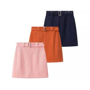 Women's Street Fashion A-line Corduroy Skirt