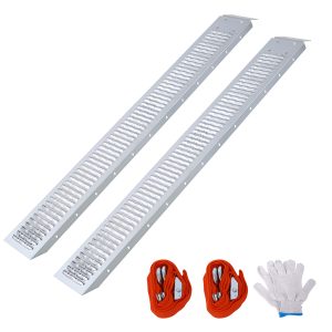 74 L Loading Ramps, 960lbs Capacity Loading Ramps For Pickup Trucks, Steel Motorcycle Ramp, Dirt Bike Ramp For Truck, Lawn Mower, Snowblower, ATV, Quad, Pack Of 2 ,with 2pcs Tie Straps,1pair Gloves