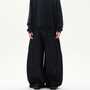 Retro Street Design Sense Silhouette Curved Knife Jeans