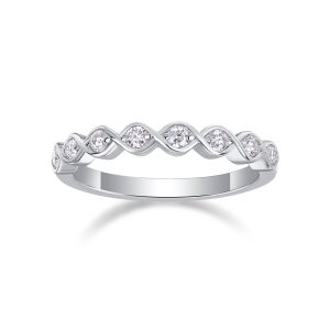 Diamond Brilliance - Set With Top-quality Moissanite S925, Silver And Platinum-plated Diamond Wedding Ring. The Ring Can Be Inspected With A Diamond Pen