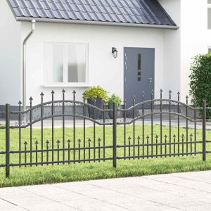 Garden Fence Grey 115 cm Powder-Coated Steel