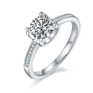 The Claw Of Light And Shadow - A Wedding Ring Set With 1-carat Top-quality Moissanite S925 Silver And Platinum-plated Diamond. The Ring Can Be Inspected With A Diamond Pen