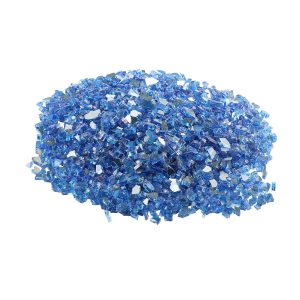 10 LBS Fire Glass 1/4-Inch Fireplace Glass Rocks For Fire Pit Table Cobalt Blue
