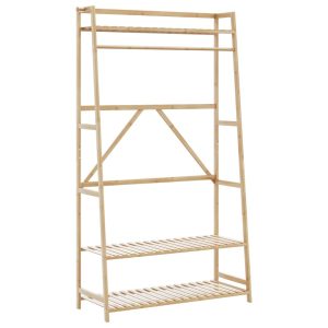 Clothes Rack with Shelves 110x40x180 cm Bamboo