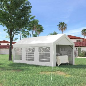 19.7' x 9.7' Heavy Duty Party Tent & Carport with Removable Sidewalls and Double Doors