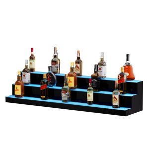 LED Lighted Liquor Bottle Display Bar Shelf RF & App Control 48' 3-Step
