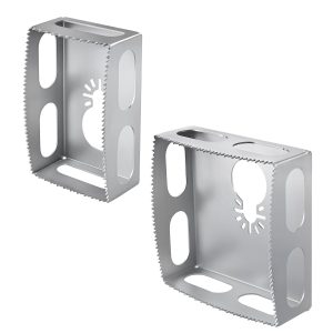 2 Pcs Square Slot Cutter Compatible For  20V  Milwukee M18 Oscillating Multi-Tool To Cut In Single Gang Wall Boxes,Outlet Cutter For Drywall Efficient Carving Tool Rectangle Square