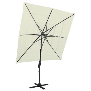 Parasol with Pole, 4-Layer, Sand-Colored