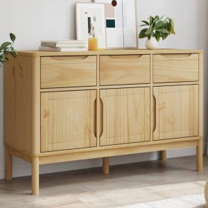 Sideboard FLORO Wax Brown 114x Solid Pine Wood