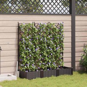Garden Planter with Grid 3 pcs 120 x