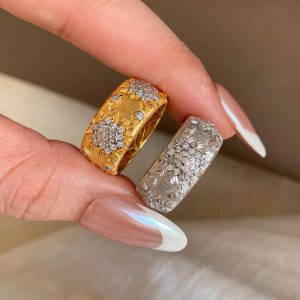 Women's Kaleidoscope Filigree Zircon Open Ring