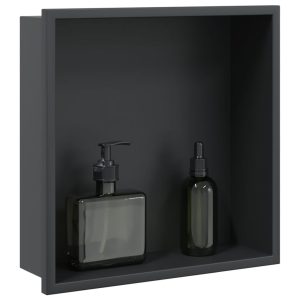 Shower Niche Matte Black 32x Stainless Steel