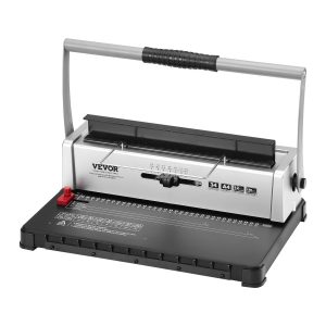 Coil Spiral Binding Machine, Manual Book Maker 34-Holes Binding 120 Sheets, Punch Binder With Adjustable 3/16' - 9/16' Coil Binding Spines And Side Margin, For Letter Size, A4, A5