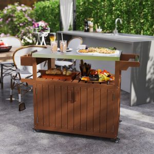 Outdoor Bar Cart with Storage