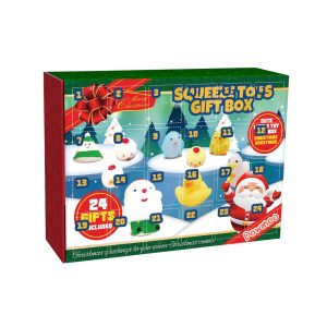 Christmas Squeezable Gift Box, 24-compartment Countdown Blind Box, Squeezeable Cartoon Toy For Stress Relief.